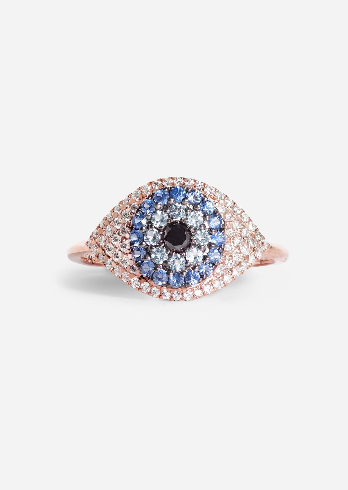 Evil Eye Protector Ring - Sapphire + Topaz