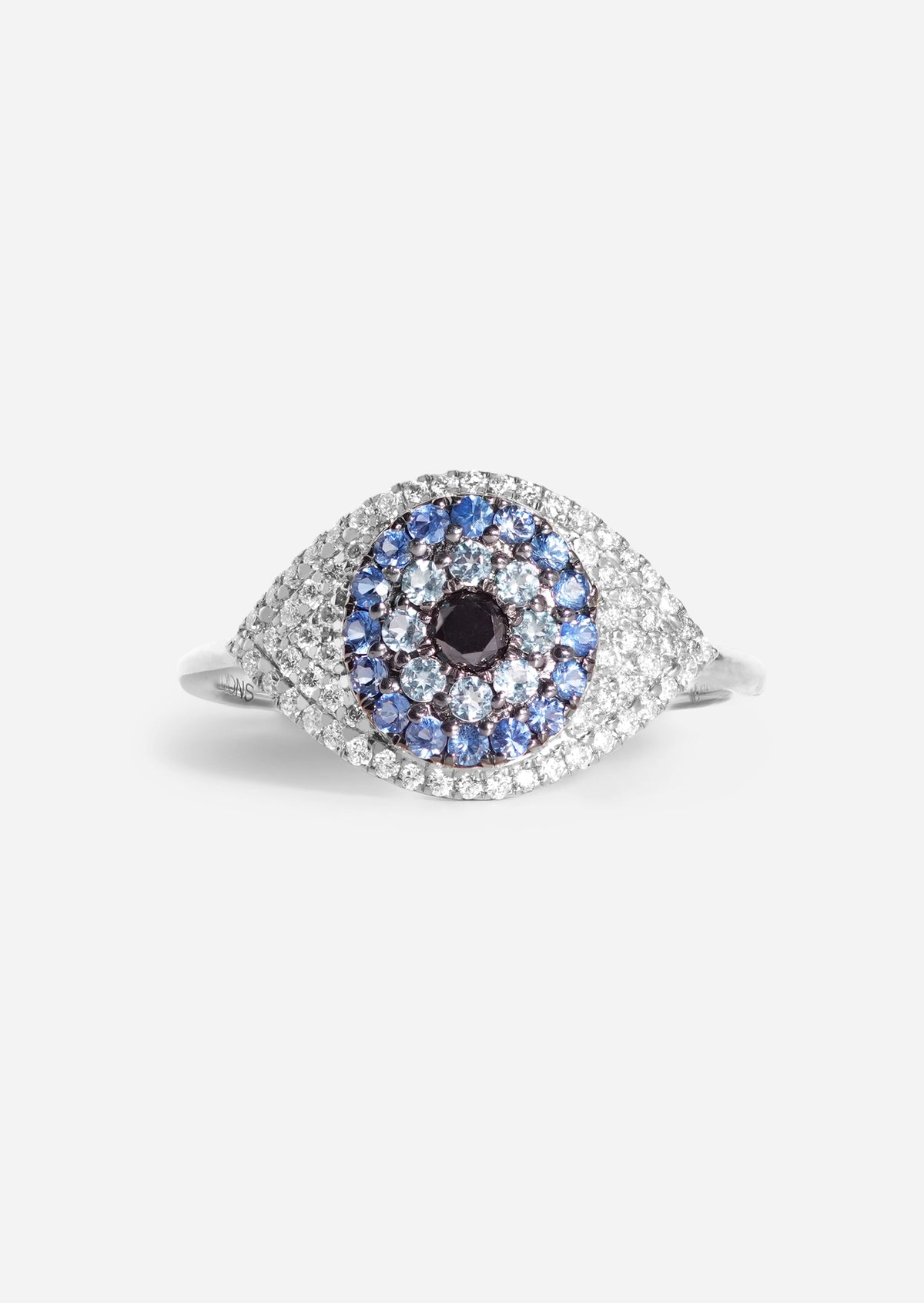 Evil Eye Protector Ring - Sapphire + Topaz