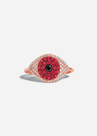 Evil Eye Protector Ring - Ruby