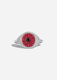 Evil Eye Protector Ring - Ruby