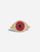 Evil Eye Protector Ring - Ruby