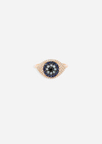 Evil Eye Protector Ring - Sapphire + Topaz
