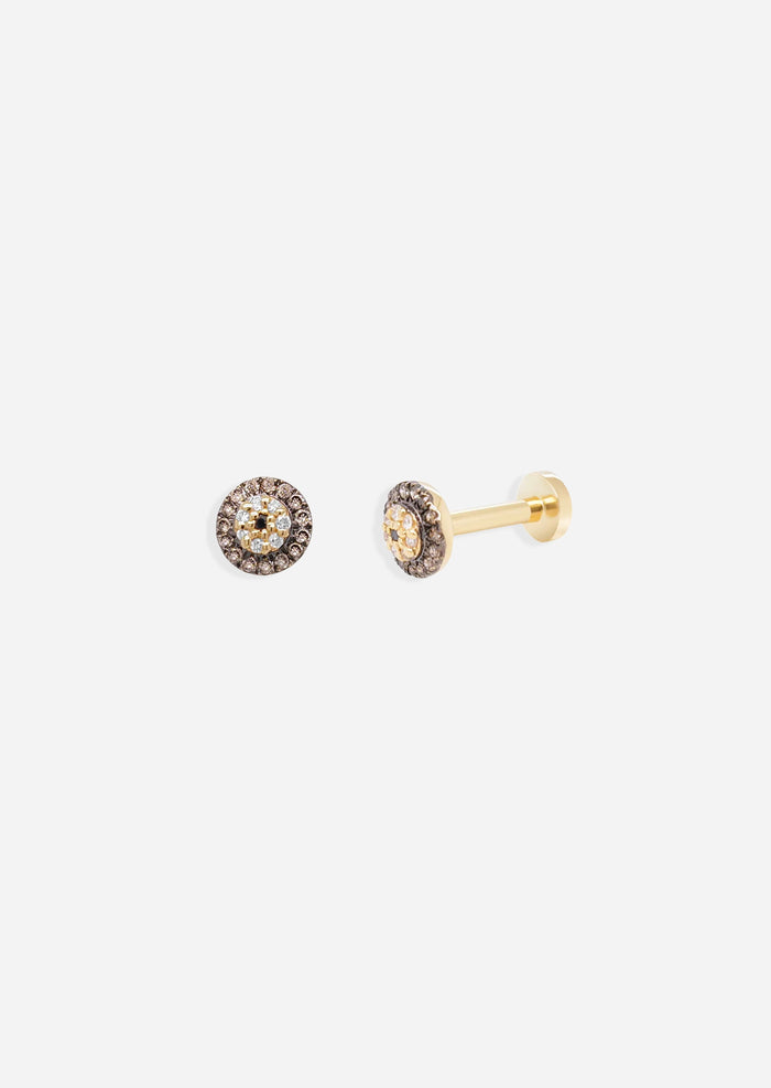 Evil Eye Protector Threaded Flat Back Earring | Single