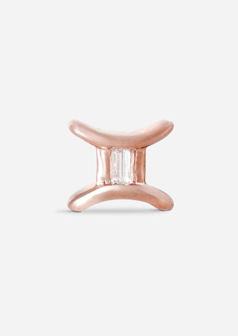 Gemini Threaded Flat Back Earring