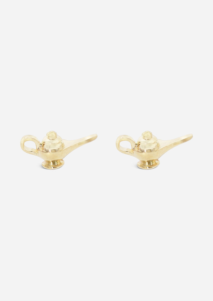 Genie Lamp Threaded Flat Back Earring | Single