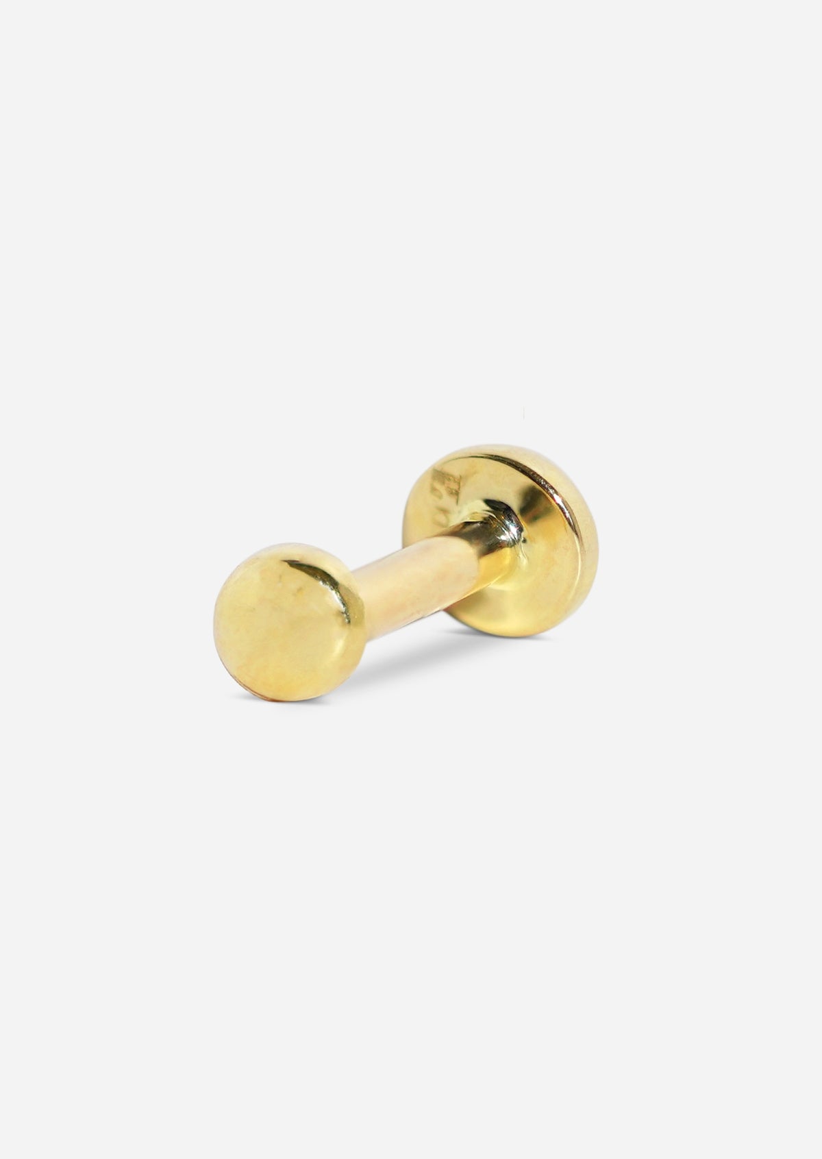 2.5mm Gold Dome Threaded Flat Back Earring | Single