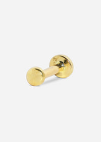 2.5mm Gold Dome Threaded Flat Back Earring | Single