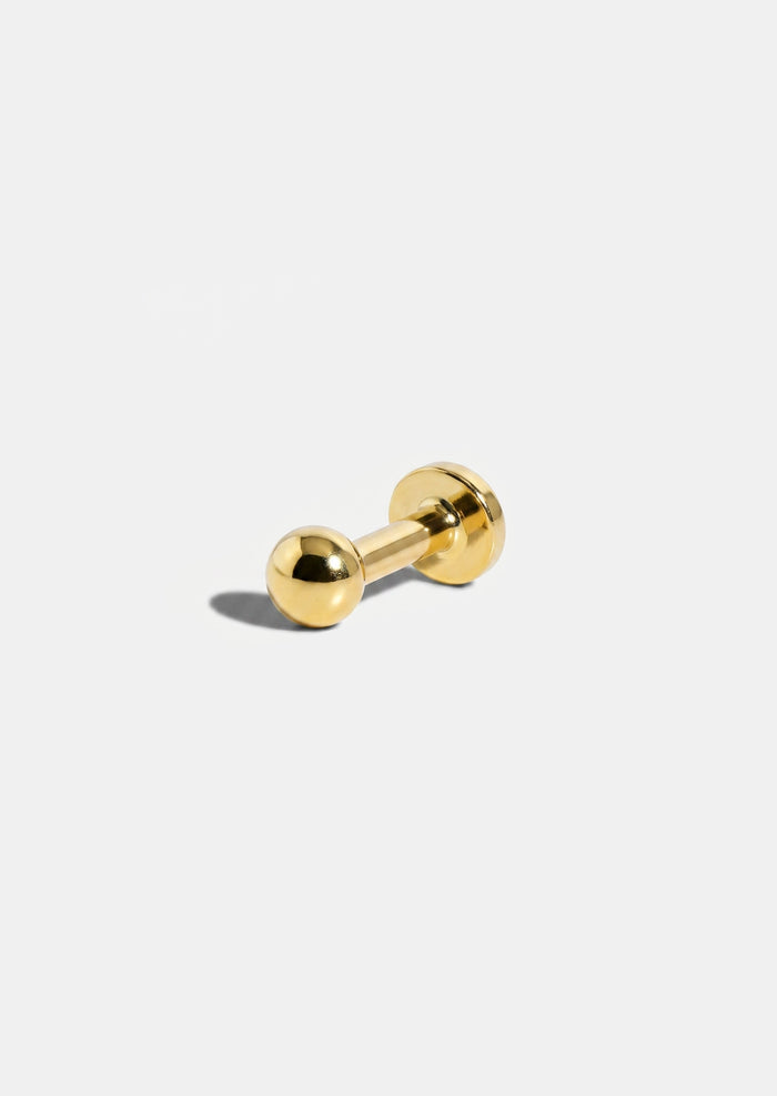 3mm Gold Dome Threaded Flat Back Earring