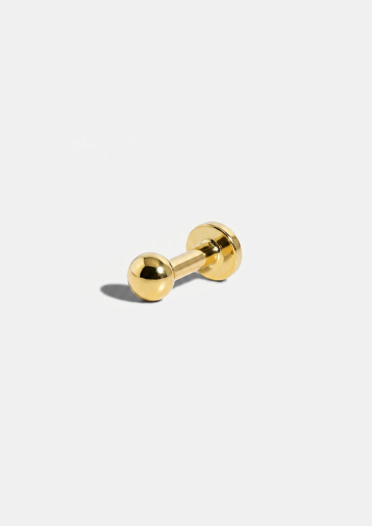 2.5mm Gold Dome Threaded Flat Back Earring