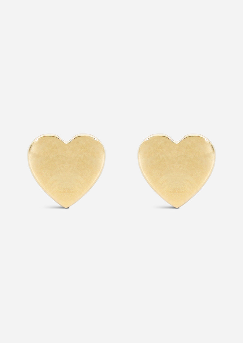 Mini Gold Heart Threaded Flat Back Earring | Single