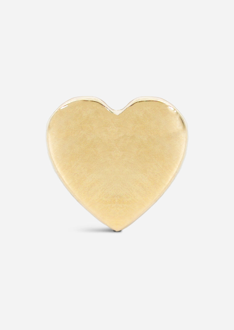 Mini Gold Heart Threaded Flat Back Earring | Single