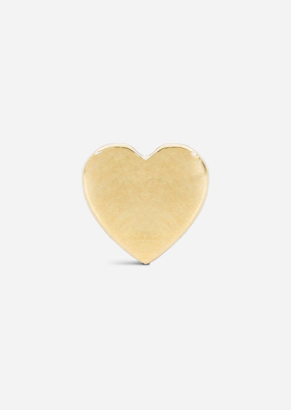 Mini Gold Heart Threaded Flat Back Earring | Single