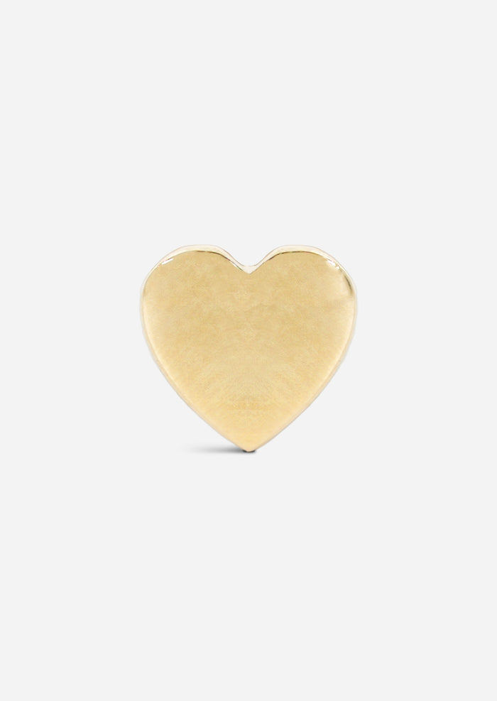 Mini Gold Heart Threaded Flat Back Earring | Single