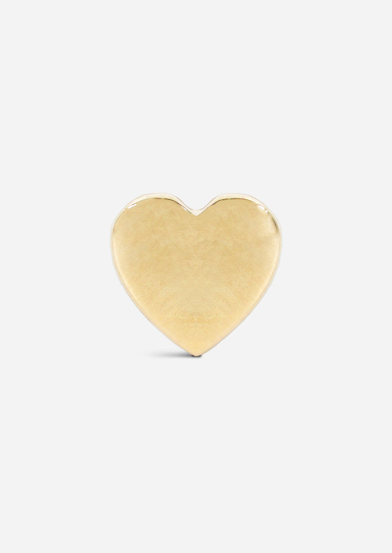 Mini Gold Heart Threaded Flat Back Earring | Single
