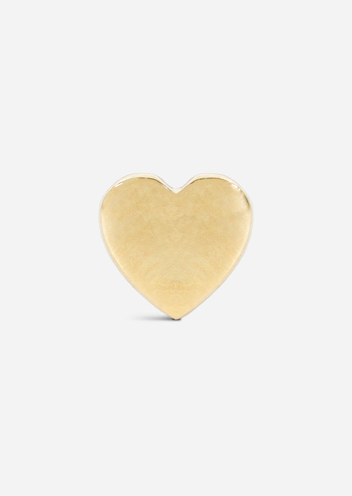 Mini Gold Heart Threaded Flat Back Earring | Single