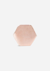 Gold Hexagon Threaded Flat Back Earring | Single