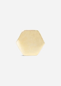 Gold Hexagon Threaded Flat Back Earring | Single