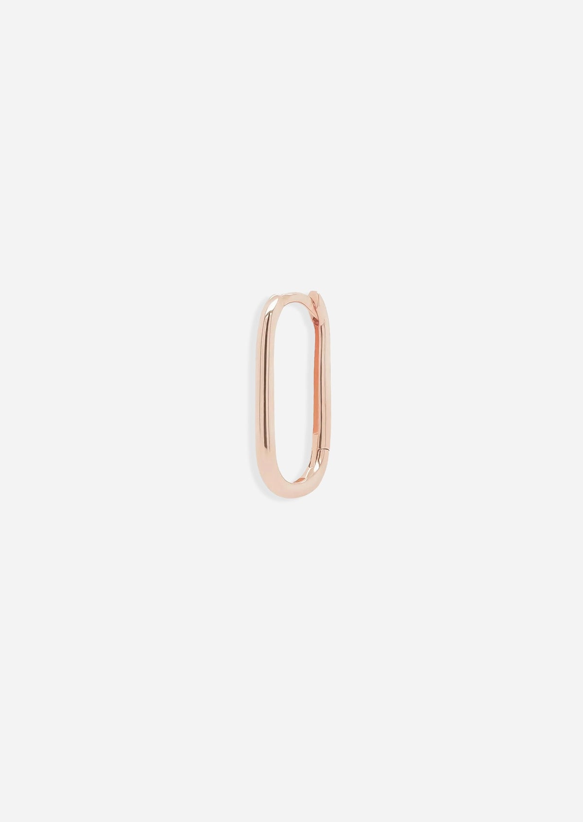 Gold Oval Lock Hoop | Single