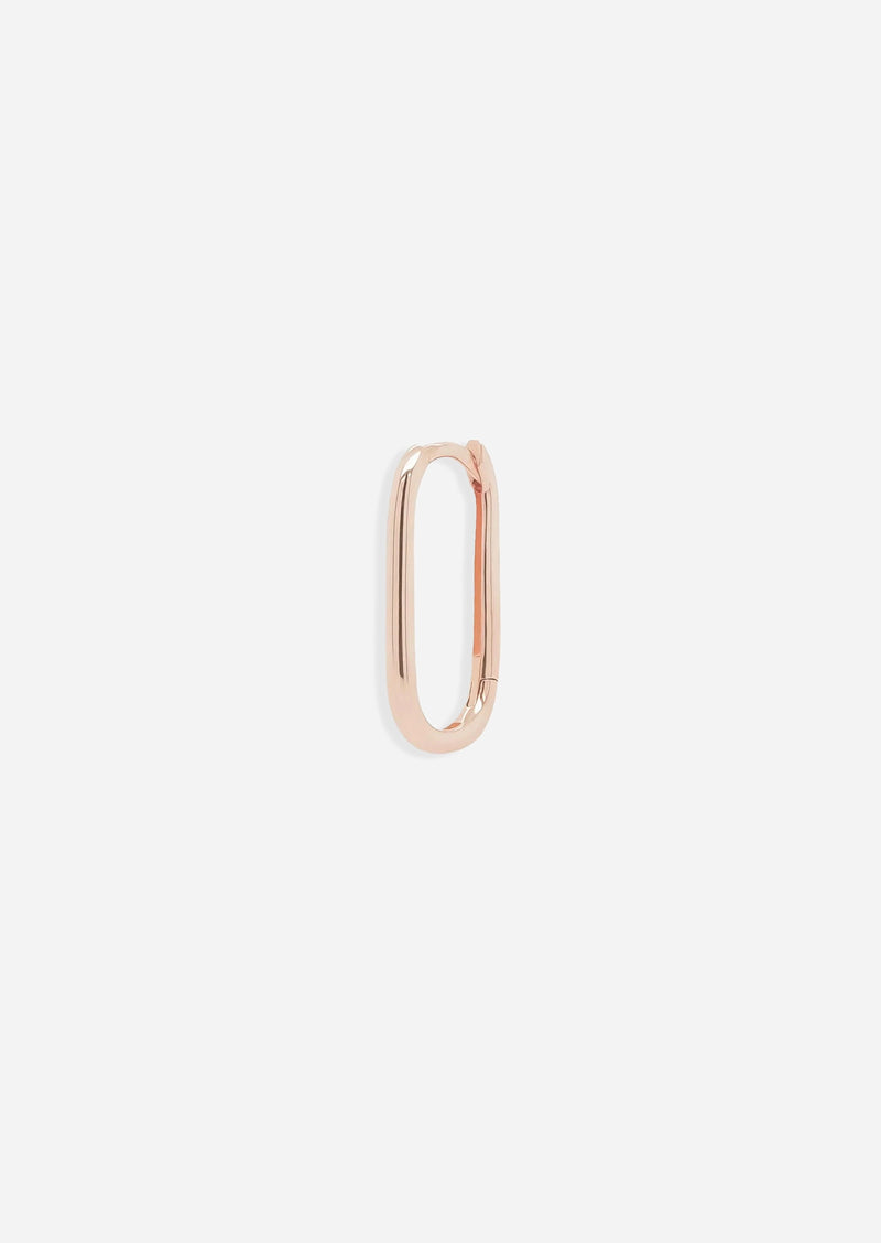 Gold Oval Lock Hoop | Single
