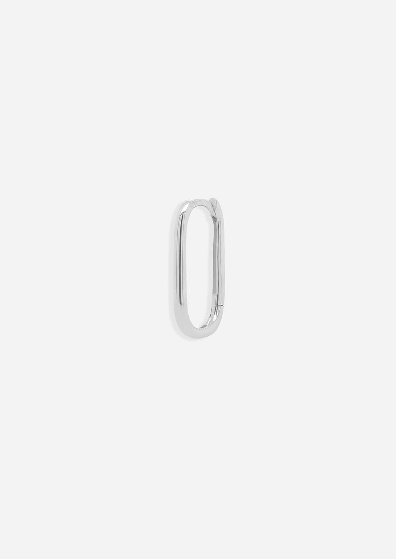 Gold Oval Lock Hoop | Single