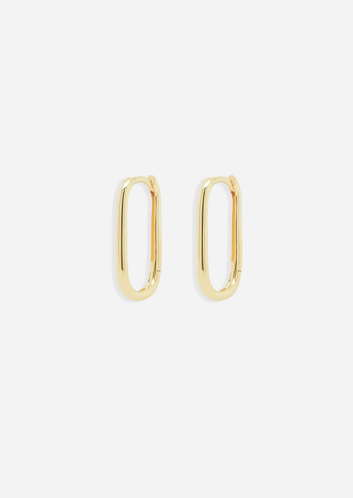 Gold Oval Lock Hoop | Single