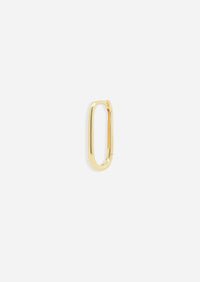 Gold Oval Lock Hoop | Single