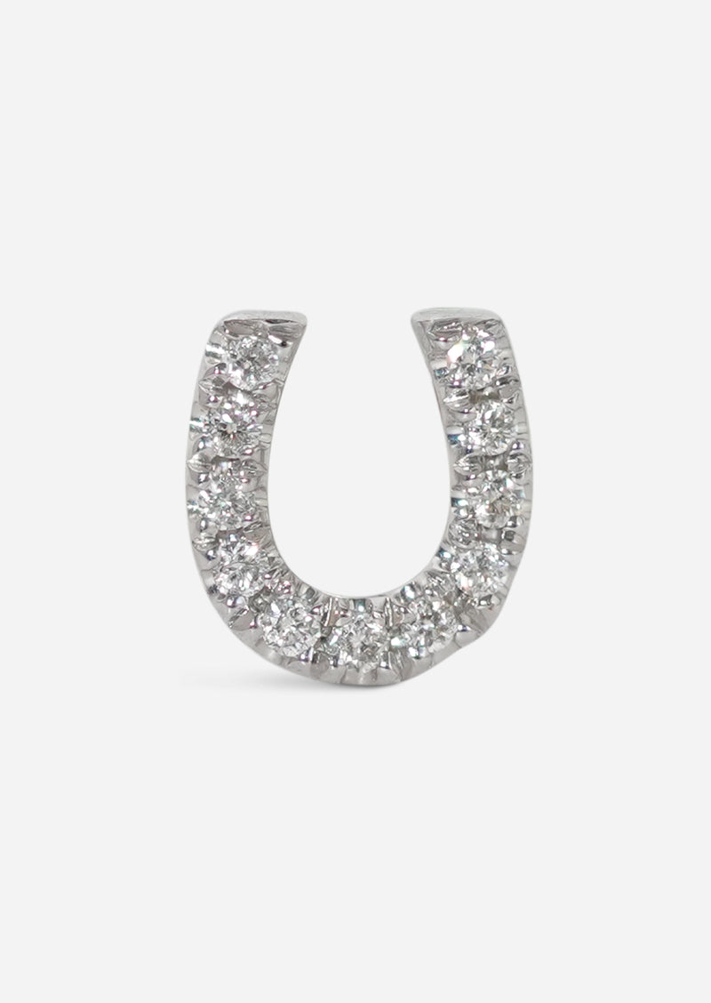 Horseshoe Threaded Flat Back Earring | Single
