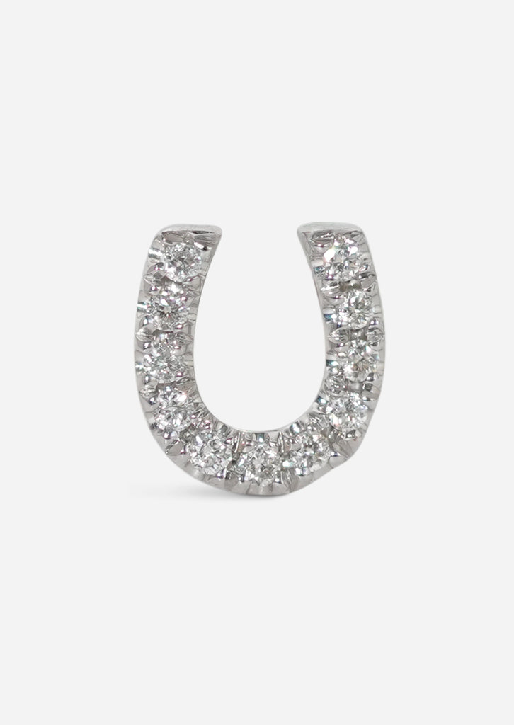 Horseshoe Threaded Flat Back Earring | Single