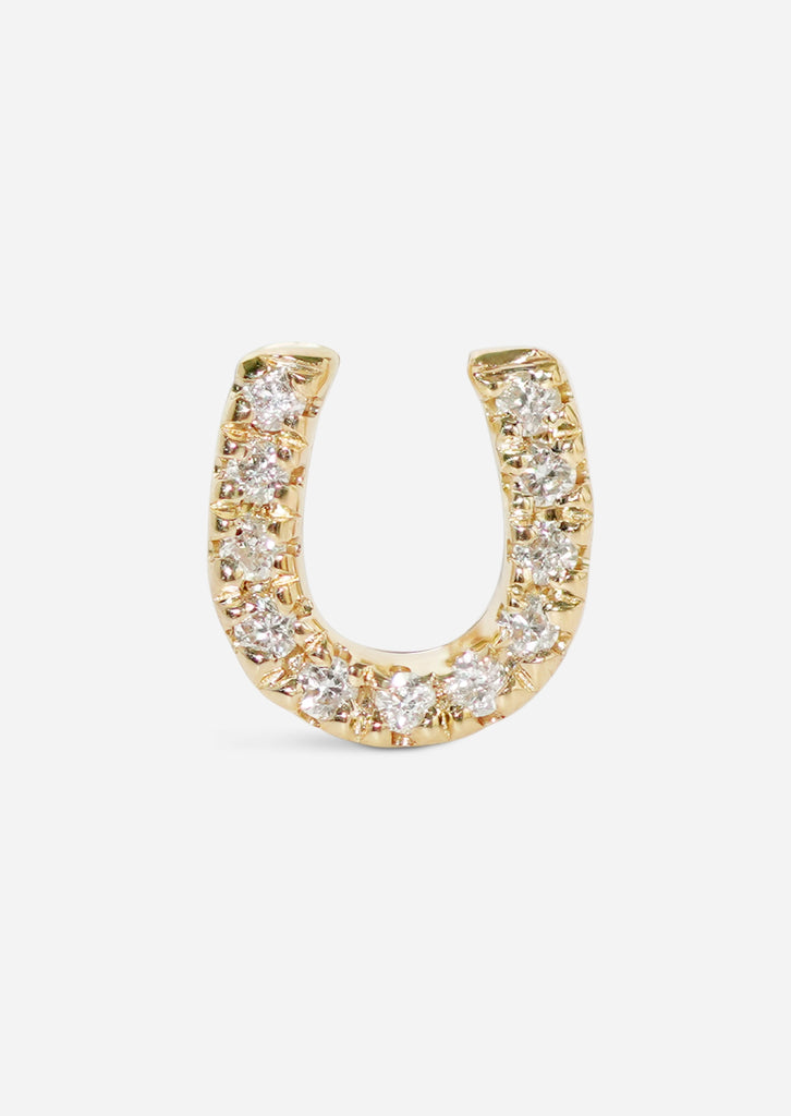 Horseshoe Threaded Flat Back Earring | Single