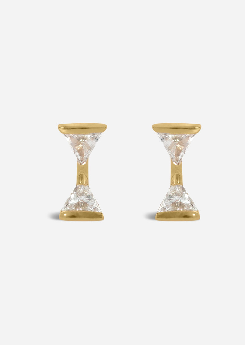 Hourglass Threaded Flat Back Earring | Single