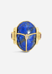 Lapis Carved Scarab Ring