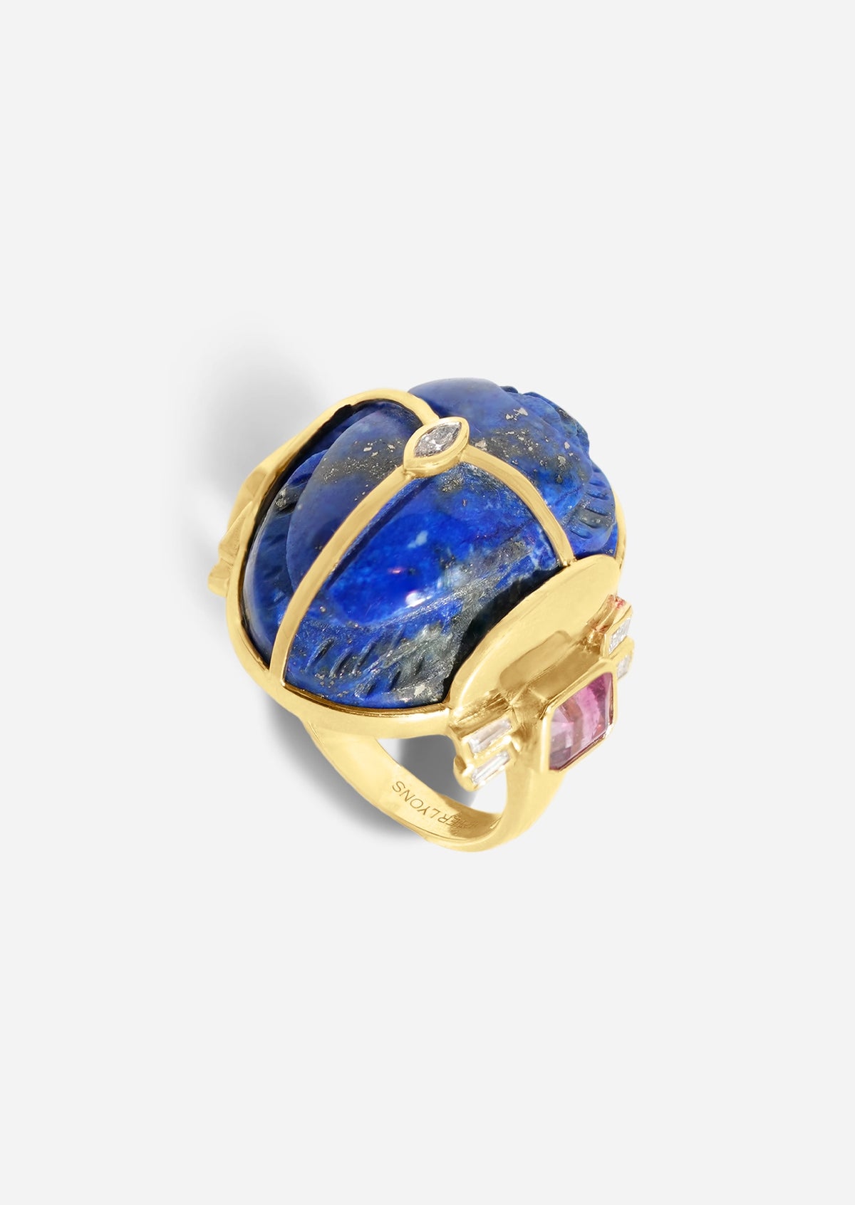 Lapis Carved Scarab Ring