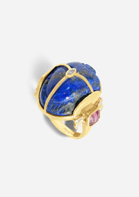 Lapis Carved Scarab Ring