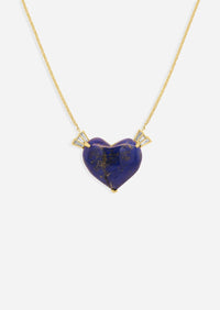 Winged Heart Necklace - Lapis
