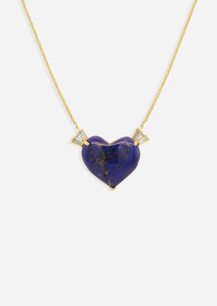 Winged Heart Necklace - Lapis