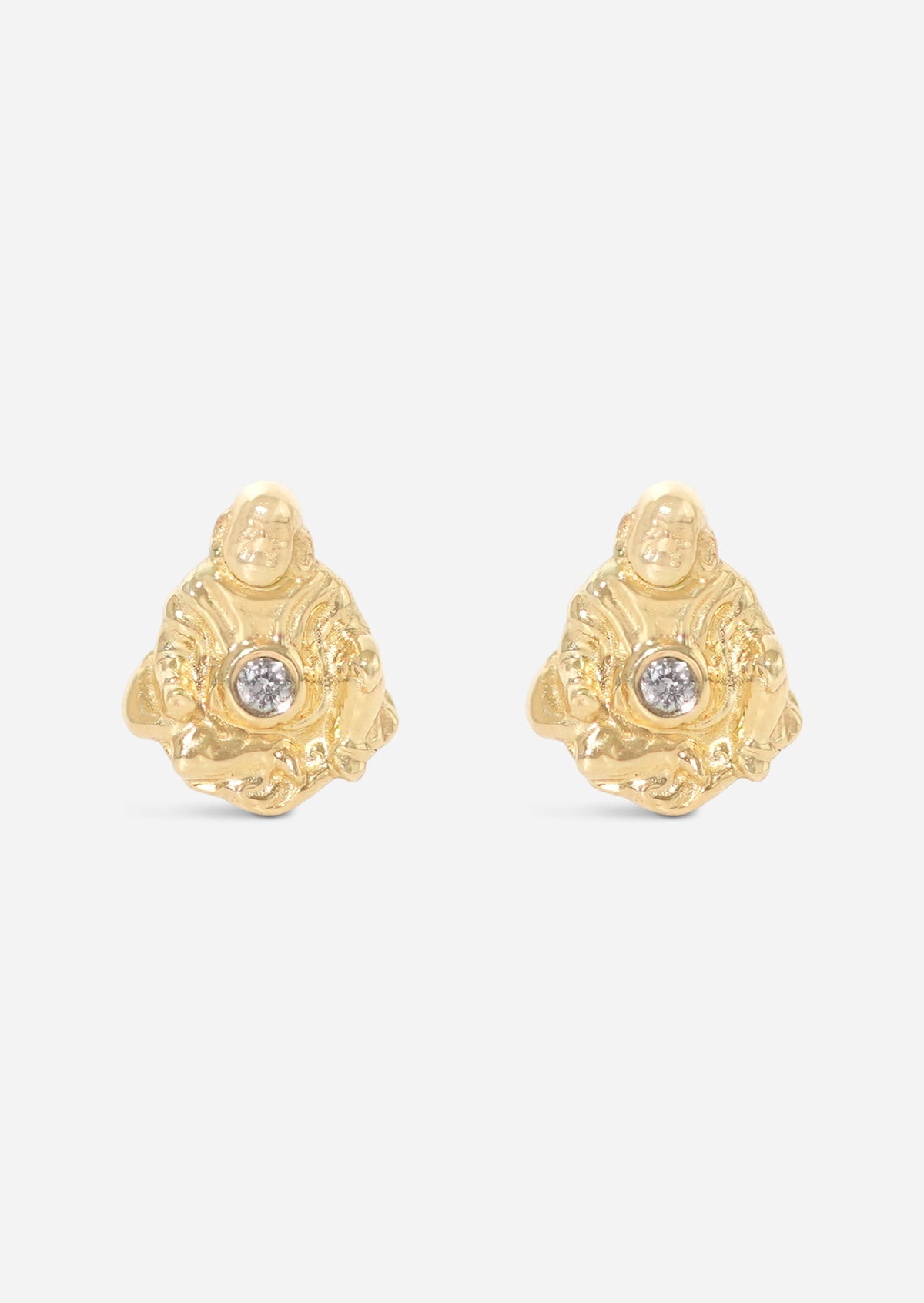 Laughing Buddha Threaded Flat Back Earring | Single