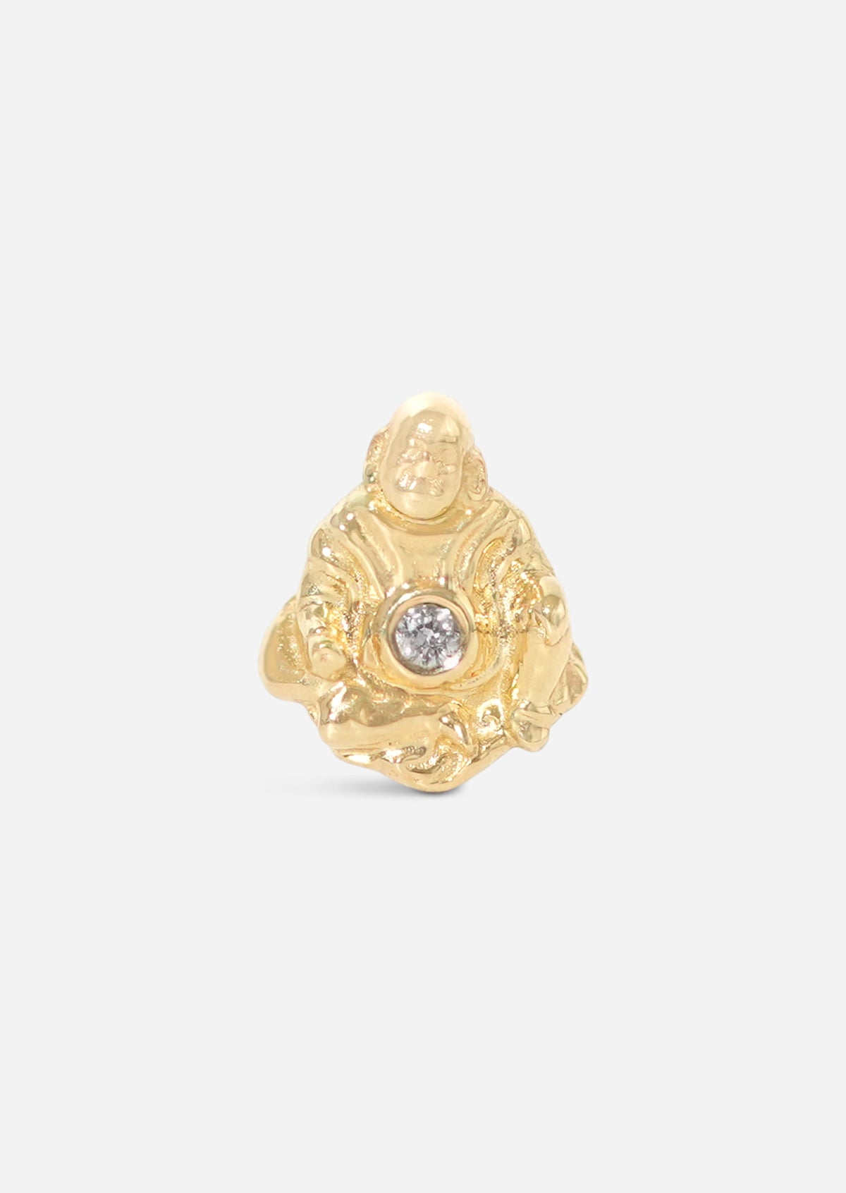 Laughing Buddha Threaded Flat Back Earring | Single