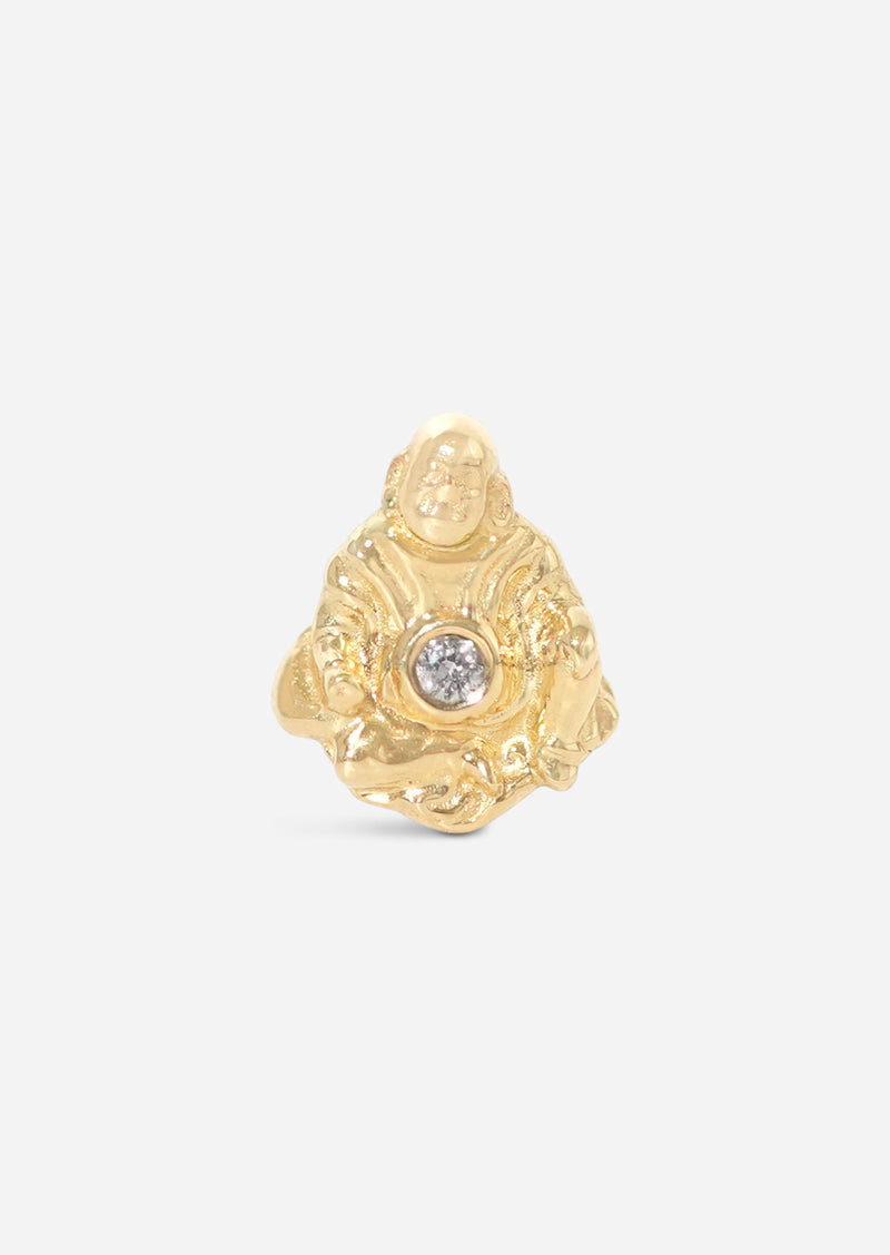 Laughing Buddha Threaded Flat Back Earring | Single