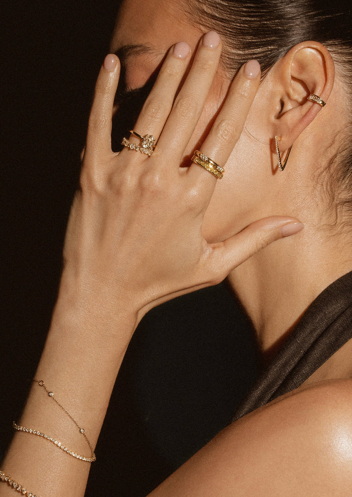 Diamond Triangle Hoop | Single