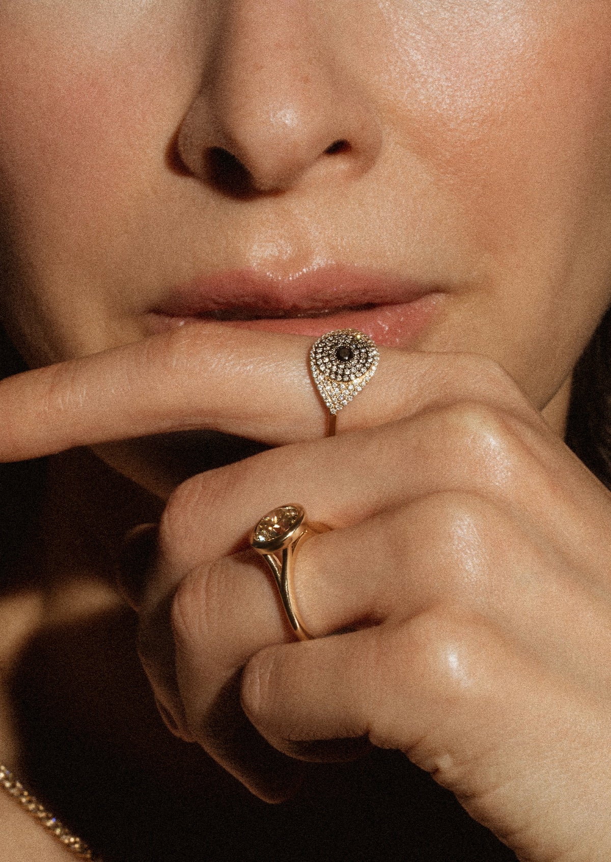 Evil Eye Protector Ring - Brown