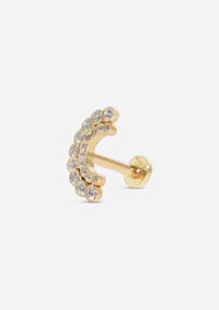 Lune Cachée Threaded Flat Back Earring | Single