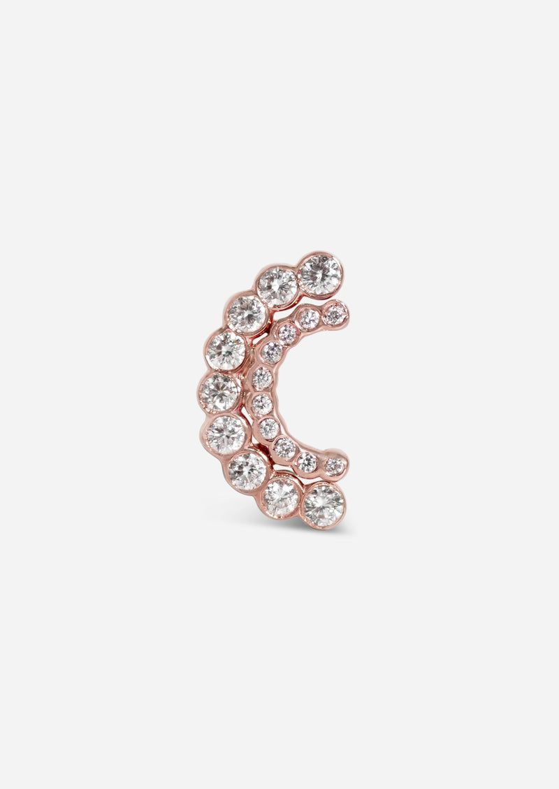 Lune Cachée Threaded Flat Back Earring | Single