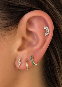 Lune Cachée Threaded Flat Back Earring