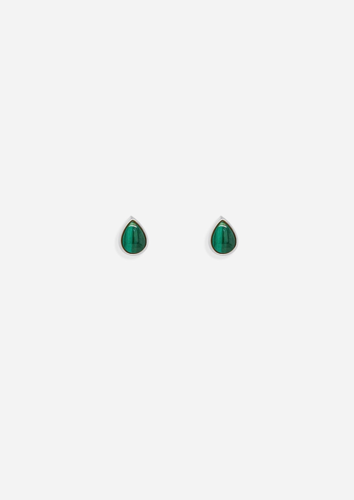 Ankh Inlay Threaded Flat Back Earring - Malachite | Single