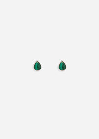 Ankh Inlay Threaded Flat Back Earring - Malachite | Single
