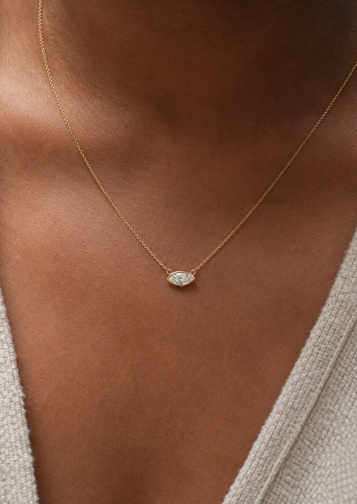 6mm Marquise Diamond Necklace