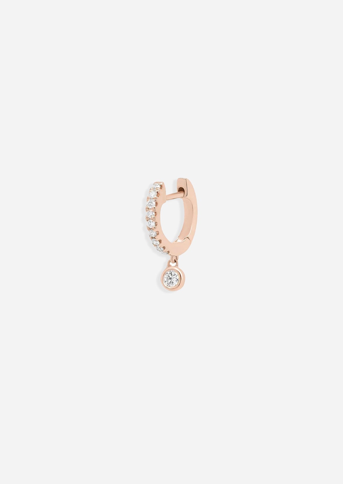 Medium Diamond Drop Huggie Hoop | Single