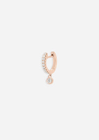 Medium Diamond Drop Huggie Hoop | Single