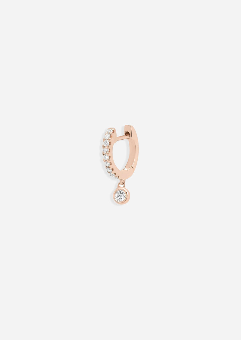 Medium Diamond Drop Huggie Hoop | Single