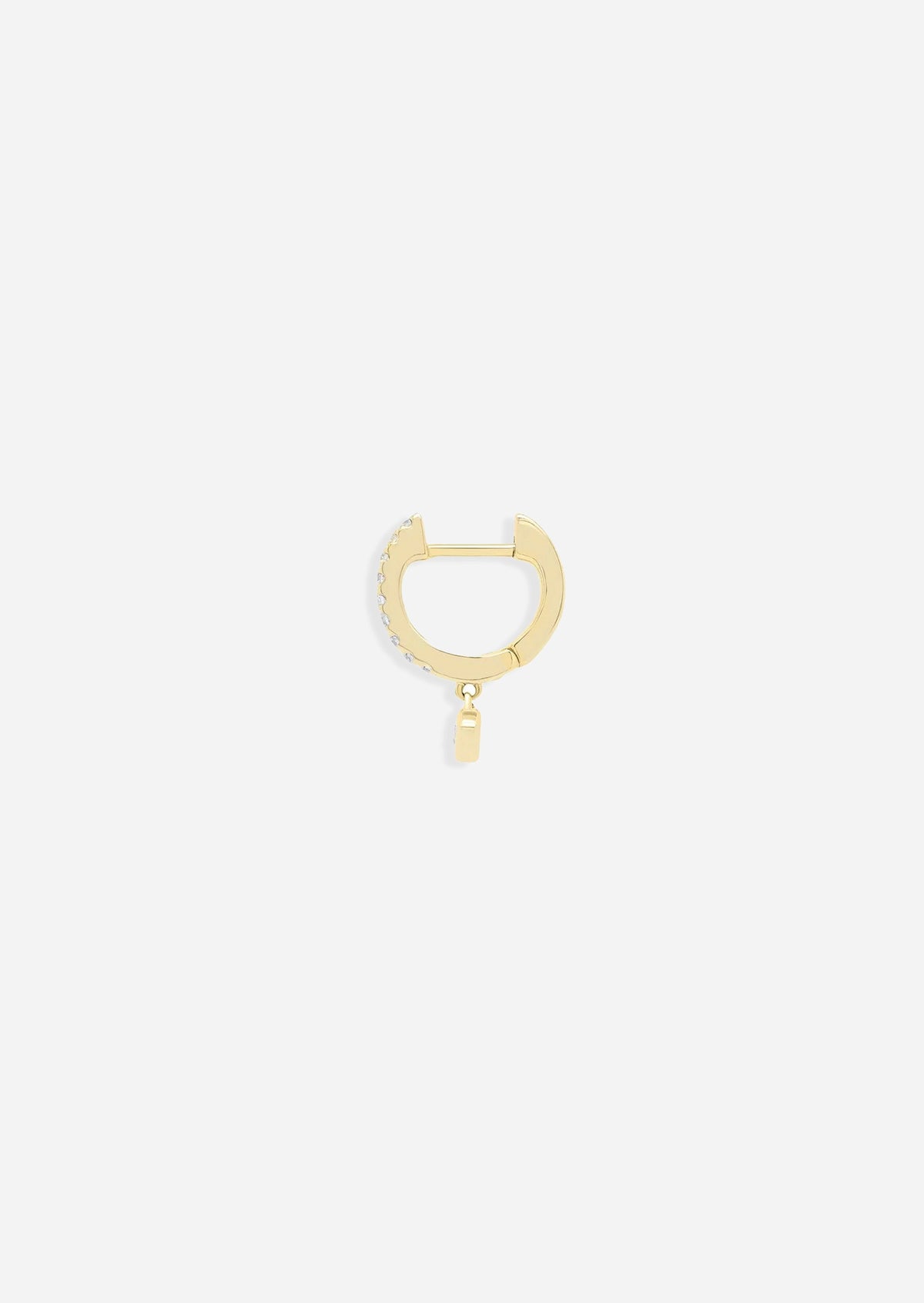 Medium Diamond Drop Huggie Hoop | Single